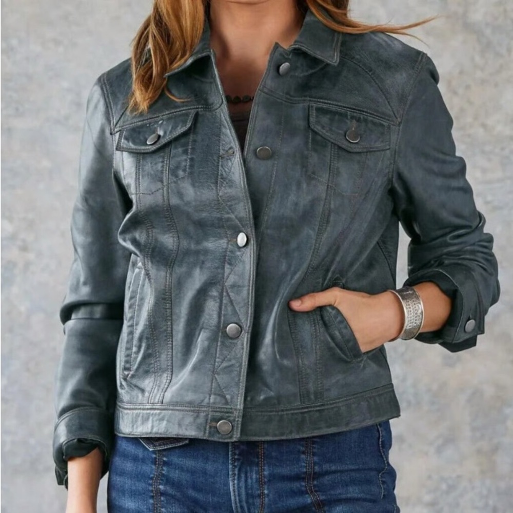 Sundance Charcoal Leather Jacket